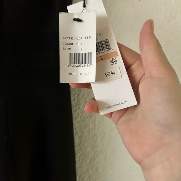 NWT Calvin Klein Classic Little Black Midi Dress Sz 2 LBD Cocktail Formal - Picture 3 of 13